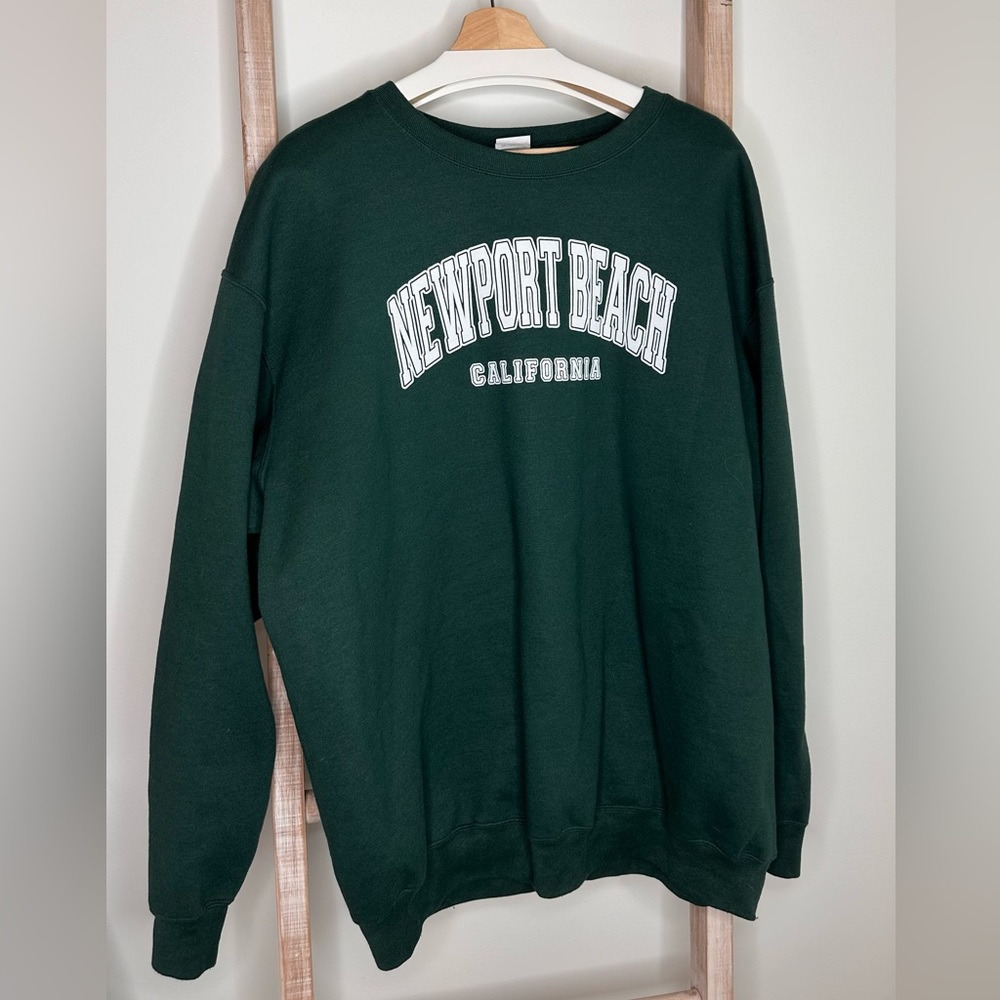 Dark green Newport Beach Crewneck sweatshirt